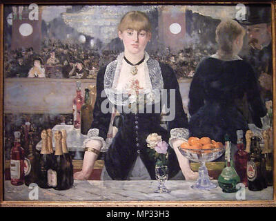 English: Bar in den Folies-Bergère Español: Un Bar en el Folies-Bergère Français: Le Bar des Folies-Bergère 1881 - 1882. 848 Manet-Bar Folies-Bergere Stockfoto