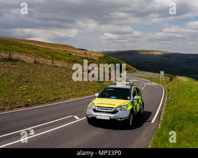 Rettungsdienst Rettungssanitäter, schnelle Reaktion Fahrzeug in Rhondda, South Wales Stockfoto