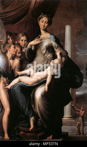 English: Madonna mit dem langen Hals Englisch: Madonna mit dem langen Hals Italiano: Madonna dal Collo Lungo Русский: Мадонна с длинной шеей 1534-1540. 961 Parmigianino 003 b Stockfoto