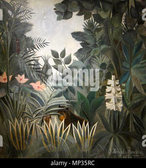 Die äquatorialen Jungle. Englisch: Der äquatorialen Jungle (1909, Henri Rousseau) innerhalb der nationalen Galerie der Kunst West Building in Washington, D.C. befindet. 10. Juni 2010. AgnosticPreachersKid 1172 der äquatorialen Jungle Stockfoto