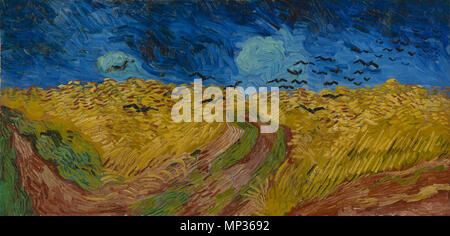 Englisch: Wheatfield mit Krähen Nederlands: Korenveld met kraaien. Englisch: Gemälde von Vincent van Gogh, 1890 Nederlands: Schilderij van Vincent van Gogh, 1890. 1890. 774 Korenveld met kraaien-s 0149 V 1962 - Van Gogh Museum Stockfoto