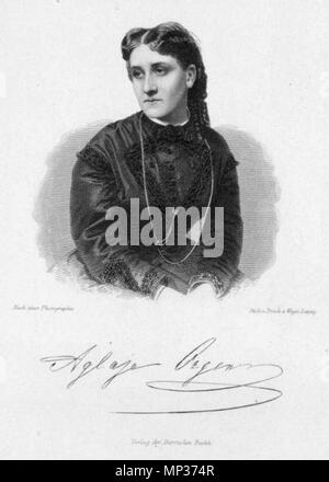 . Englisch: Doris Orgeni (1841-1926), ungarischer operatic Koloratur Sopran und Gesangspädagogin. ca. 1880. August Weger (1823 - 1892) Beschreibung Deutsche Graveur Geburtsdatum / Tod 28. Juli 1823 27. Mai 1892 Ort der Geburt / Todes Nürnberg Leipzig Arbeit Standort Leipzig Authority control: Q 21396170 VIAF: 69194417 LCCN: 97875130 n GND: 117218456 BNE: XX 1521277 RKD: 432140 WorldCat 946 Doris Orgeni - Mackenzie - NYPL Stockfoto