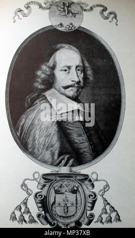 . Mazarin. Datum unbekannt. Drucken von Van Schuppen nach Mignard 878 Mazarin, Drucken, nachdem Mignard Stockfoto