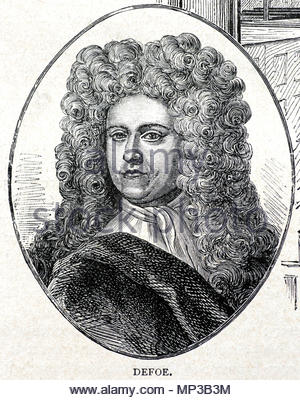 Daniel Defoe Portrait, 1660 - 1731, war ein englischer Händler, Schriftsteller, Journalist und Spion, berühmt für seinen Roman Robinson Crusoe, Illustration von 1898 Stockfoto