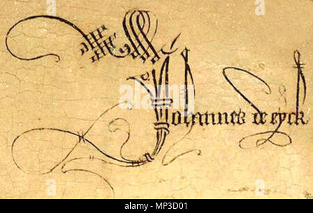 . Zuschneiden des Bildes das Arnolfini Portrait Künstler: Jan van Eyck (um 1390-1441) Alternative Namen Jean Van Eyck, Johannes van Eyck Beschreibung flämischen Maler, Zeichner und Manuskript illuminator Datum der Geburt / Tod ca. 1390 vor dem 9. Juni 1441 Ort der Geburt / Todes Maaseik Brügge Arbeit Ort Den Haag (1422), Brügge (1425), Lille (1425 - 1428), Brügge (1431 - 1441) Kontrolle: Q 102272 VIAF: 54156267 ISNI: 0000 0001 2101 4186 ULAN: 500116209 50048855 LCCN: n NLA: 35072913 WorldCat Titel Englisch: Jan van Eyck Signatur Español: "Firma de Jan van Eyck", las mejores Stockfoto