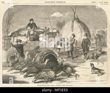 . Englisch: File name: 10 09 000013 Titel: Thanksgiving Day - - Mittel und Wege Creator/Contributor: Homer, Winslow, 1836-1910 (Künstler) Ausgabedatum: 1858-11-27, Physische Beschreibung drucken: 1: holzstich Genre: Holzstiche; periodische Illustrationen Hinweise: Erschienen in: Harper's Weekly, Band II, 27. November 1858, S. 760.; unten links Signiert: Homer. Sammlung: Winslow Homer Sammlung Ort: Boston Public Library, Drucken Abteilung Rechte: Keine bekannten Einschränkungen Flickr Daten auf 2011-08-11: Kamera: Sinar AG Sinarback 54 FW, Sinar m Tags: Winslow Homer User: Boston Public Library BPL. 23. Stockfoto