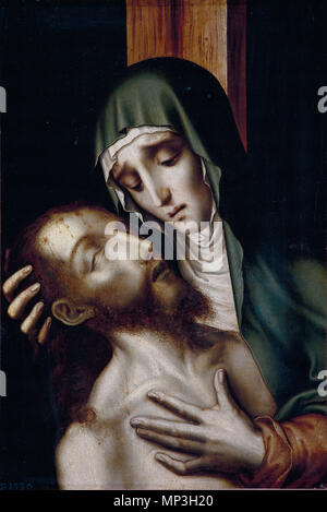 La Piedad. Español: La Obra-Vertreter eine Jesucristo muerto y en los Brazos de su Madre, la Virgen María. . Zwischen ca. 1565 und ca. 1570. 833 Luis de Morales 010 Stockfoto