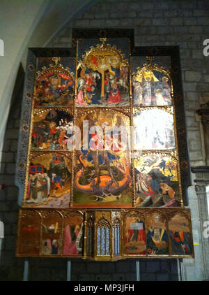 Retaule de Sant Miquel de Cruïlles circa 1416. 914 Museu d'Art de Girona (112) Stockfoto