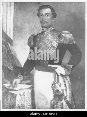 Porträt von König Kamehameha III. Englisch: Porträt von König Kamehameha III von John Mix Stanley. . 1849. 1020 Portrait von Kamehameha III (PP-97-7-009) Stockfoto