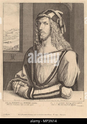 Wenzel Hollar nach Albrecht Dürer (Böhmische, 1607-1677), Albrecht Dürer, 1645, Radierung, Rosenwald Collection R -20111229-0082.jpg 1255 Wenzel Hollar nach Albrecht Dürer - Albrecht Durer Stockfoto