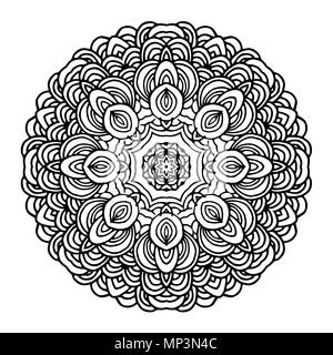 Hand mandala Vorlage für Design gezeichnet. Geometrische Kreis Motiv für Design, Einladungskarten und Elemente für Yoga Symbol etc. Stock Vektor