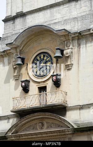 Uhr von Christus Kirche mit St Ewen Broad Street, Bristol römischen Bell Ringer zahlen fehlt für den Austausch Stockfoto