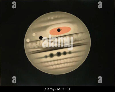 . Der Planet Jupiter. Beobachtet November 1, 1880, um 9 Uhr. 30 m. Uhr (Platte IX aus dem Trouvelot Astronomische Zeichnungen 1881). 1881. Étienne Léopold Trouvelot (1827-1895) Alternative Namen Etienne Léopold Trouvelot Beschreibung französische Künstler, Illustrator, Astronom und Biologe Geburtsdatum / Tod 26. Dezember 1827 22. April 1895 Ort der Geburt / Todes Aisne, Frankreich Issy-les-Moulineaux, Frankreich Authority control: Q 32426 VIAF: 301151310 ISNI: 0000 0004 0849 0171 GND: 1035177501 SUDOC: 172639069 1206 Trouvelot - Jupiter - 1880 Stockfoto