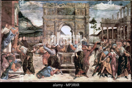 . Szene aus dem Leben des Mose, Sixtinische Kapelle. 1480. Sandro Botticelli Alternative Namen Bosanski: pravo ime: Alessandro di Mariano Filipepi English: Eigentlich: Allessandro Filipepi Español: Nombre verdadero: Alessandro di Mariano di Vanni Filipepi Français: Alessandro di Mariano Filipepi Datum der Geburt / Tod  1445 17. Mai 1510 Ort der Geburt / Todes: Florenz Florenz English Español: Florencia Français: Florenz Florenz Arbeitsort Florenz 1093 Sandro Botticelli 031 ein Stockfoto