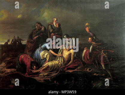 Entdeckung des Körpers des Königs Ludwig II 1851. 946 Orlai Entdeckung des Körpers des Königs Ludwig II. 1851 Stockfoto