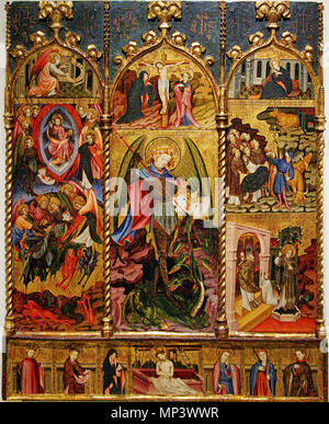 Retaule de Sant Miquel Arcàngel. zwischen 1410 und 1420. 721 Joan Mates-St Miquel -6631 Stockfoto