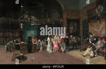 859 MARIANO FORTUNY - La Vicaría (Museo Nacional de Arte de Cataluña, 1870. Óleo sobre Tabla, 60 x 93,5 cm) Stockfoto