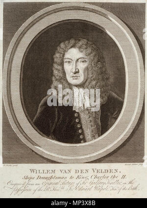 Willem van de Velde der Ältere (1611-1793) * Gravuren * 24 x 18 cm (Blatt) * 18 * b . l eingeschrieben.: G. Kneller pinxit * Eingeschrieben b. r.: Gerard Sibelius sculp. * Eingeschrieben. b: Willem van der Velden,/Schiff Verfasser zu König Charles II. / Gravur von einem ursprünglichen Bild von Sir Godfrey Kneller in der/den Besitz der ble R.t Hon Sir Edward Walpole, Kn. t der Badewanne. . Willem van de Velde der Ältere (1611-1793). 15 Juli 2012, 10:09 (UTC). Gerard Sibelius nach Godfrey Kneller (1646-1723) Alternative Namen Gottfried Kneller, Geburt Name: Gottfried Kniller k Stockfoto