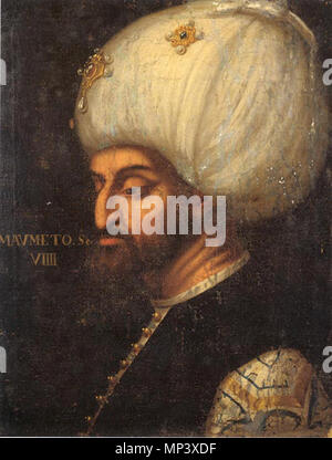 English: Porträt des Sultans Mehmed II. Fatih, "Der Eroberer". العربية: بورتريه للسلطان محمد الفاتح للرسام جنتيل بيليني Englisch: Portrait von Mehmed II. durch die italienischen Künstler Paolo Veronese. 1528-1588. 959 Paolo Veronese 022 Stockfoto