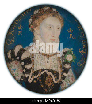 Von Nicholas Hilliard, Aquarell auf Pergament, 1572 NPG 108 und Königin Elizabeth I 924 Nicholas Hilliard - Queen Elizabeth I - NPG 108 Stockfoto