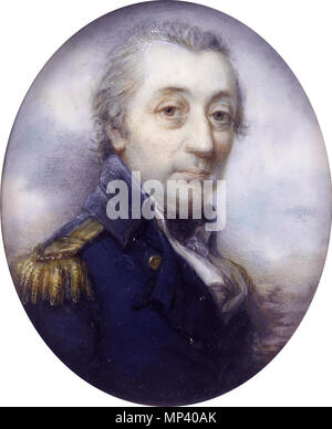 Vizeadmiral Sir William Fairfax, Bt (1739-1813) * Email * oval, 7,6 cm * Signiert verso: von W. Grimaldi/Miniatur- und Emaille/Maler gemalt, um Ihre Königlichen Hoheiten/Herzog/Herzogin und/York/No 2 Abermarle/Street, London/1798. Englisch: Vizeadmiral Sir William Fairfax, Bt (1739-1813) Emaille oval, 7,6 cm Signiert verso: von W. Grimaldi/Miniatur- und Emaille/Maler gemalt, um Ihre Königlichen Hoheiten/Herzog/Herzogin und/York/No 2 Abermarle/Street, London/1798. 1798. William Grimaldi (1751-1830) 1232 Vizeadmiral William Fairfax, Bt (1739-1813), von William Grima Stockfoto