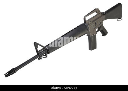 M16 rifle Vietnam Krieg isoliert auf weißem Hintergrund Stockfoto