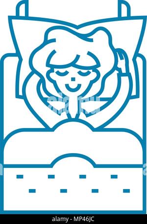 Lügen in linearen Symbol Konzept. Liegen in der Linie vektor Zeichen, Symbol, Abbildung. Stock Vektor