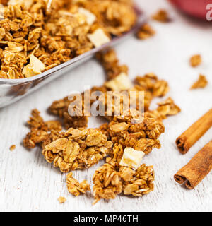 Apple Cinnamon Granola Frühstück Stockfoto