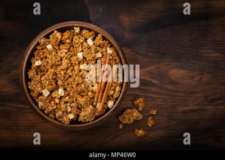 Apple Cinnamon Granola Frühstück Stockfoto