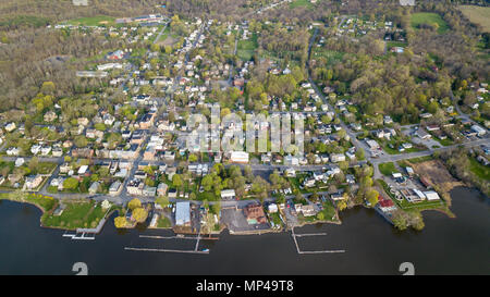 Blick auf Athen, Upstate New York, USA Stockfoto