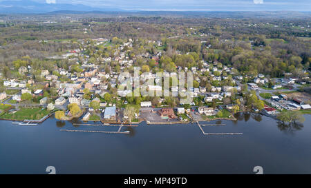 Blick auf Athen, Upstate New York, USA Stockfoto