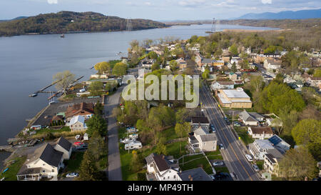 Blick auf Athen, Upstate New York, USA Stockfoto