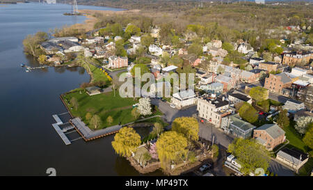 Blick auf Athen, Upstate New York, USA Stockfoto