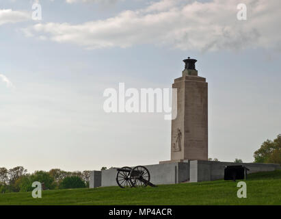GETTYSBURG, PENNSYLVANIA 5-15 2018 Das ewige Licht Peace Memorial am Oak Ridge Stockfoto