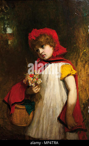 731 Johannes Burr Mädchen mit rotem Umhang 1871 Stockfoto