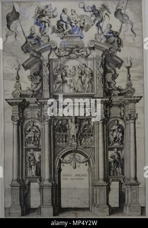826 Louvre-Lens - L'Europe de Rubens - 064 - Arc de tromphe de Philippe, Gesicht principale, tiré de la Pompa Introitus Fernandi Stockfoto