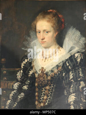 Français: Portrait de Jacqueline van Caestre, épouse de Jean Charles de Cordes Nederlands: Portret van Jacqueline van van echtgenote Caestre, Jean Charles de Cordes. 1077 Rubens, Van Caestre Stockfoto