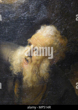 1052 Rembrandt - Opfer Isaaks - 1635 - Detail Abraham Stockfoto