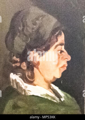 Kopf einer Bäuerin: Rechts Profil Nuenen, Dezember 1884. 1223 Leiter einer Bäuerin mit dunklen Kappe - Mein Traum Stockfoto