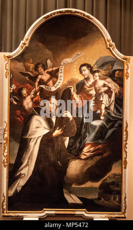 Der hl. Barbara. Unsere Liebe Frau vom Berge Karmel - Madonna mit dem Skapulier. Madonna extradites das Skapulier zu St Simeon schüren. 1740. 1144 Stetner - Madonna mit dem Skapulier, 1740 Stockfoto