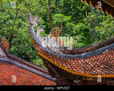 Detail der Lam Kinh Tempel in Xuan Lam und Lam Son townlet von Tho Xuan district, Thanh Hoa, Vietnam. Der Tempel wurde von nationalhelden Le Loi gebaut d Stockfoto