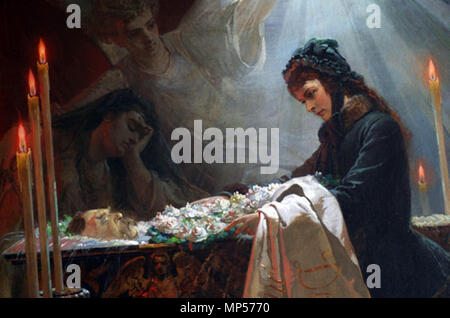 1283 Zichy Mihály, Erzsébet királyné Deák Ferenc ravatalánál Stockfoto