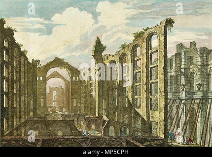 1078 Ruinas da Opera do Tejo Terramoto após o de 1755 - Jacques Philippe Le Bas, 1757 Stockfoto