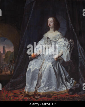 Maria Stuart, Prinzessin von Oranien, als Witwe von Wilhelm II * Öl auf Leinwand * 199,5 × 170 cm * t unterzeichnet. l.: Emanuel de Witte/1652 w. Maria Stuart, Prinzessin von Oranien, als Witwe von Wilhelm II., von Bart 867 Maria Prinzessin von Orange Stockfoto