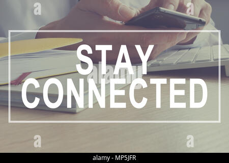 Bleiben Sie verbunden. Kommunikation und Social Media. Stockfoto