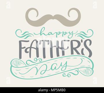 Happy Vatertag handgezeichneten Schriftzug Väter Angebote. Vektor t-shirt oder Postkarte Print Design, Hand gezeichnet Vektor kalligrafischen text Design Vorlagen, auf weißem Hintergrund Stock Vektor