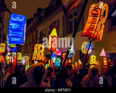 Am Morgenstraich Basler Fasnacht, Basel, Schweiz Stockfoto