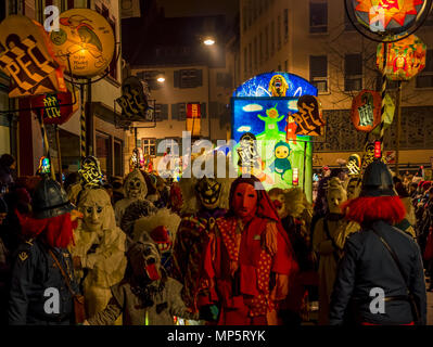 Am Morgenstraich Basler Fasnacht, Basel, Schweiz Stockfoto