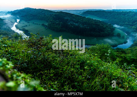 Symonds Yat Rock im Morgengrauen. Wald von Dean. Gloucestershire. Stockfoto