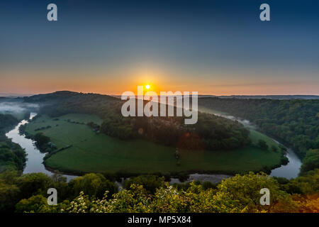 Symonds Yat Rock im Morgengrauen. Wald von Dean. Gloucestershire. Stockfoto